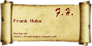 Frank Huba névjegykártya